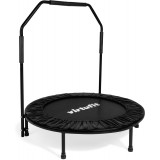 Összecsukható fitnesz trambulin kapaszkodóval - fekete - 100 cm