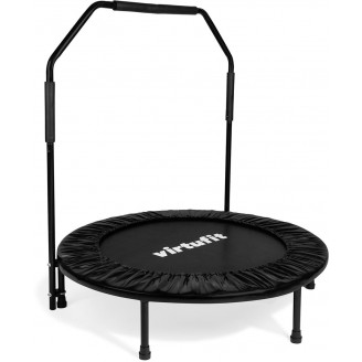 Összecsukható fitnesz trambulin kapaszkodóval - fekete - 100 cm
